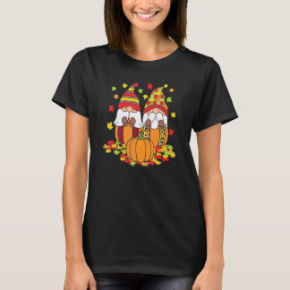 Fall Y'all Gnome Autumn Maple Heart Halloween Pump T-Shirt