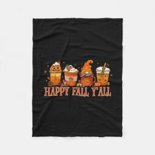 Fall Y'all Gnome Halloween Fleece Blanket
