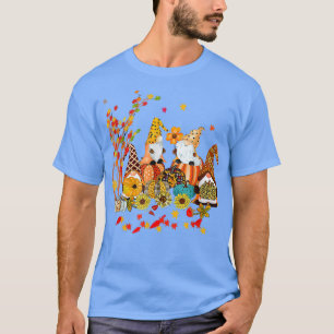 Fall Y'all Gnome Leopard Pumpkin Tree Autumn Leave T-Shirt