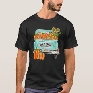 Fall Y'all Truck Pumpkin Sunflower Autumn Fall Tha T-Shirt