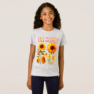 Fall You Look Lovely, Autumn Sunflower Watercolor T-Shirt