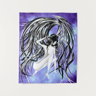 Fallen Angel blue monochrome Tapestry