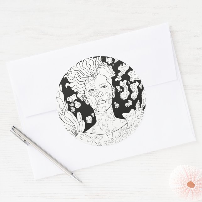 Fallen Angel Classic Round Sticker (Envelope)