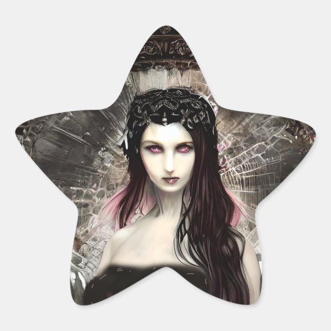 Fallen Angel | Dark Art  Star Sticker (Front)