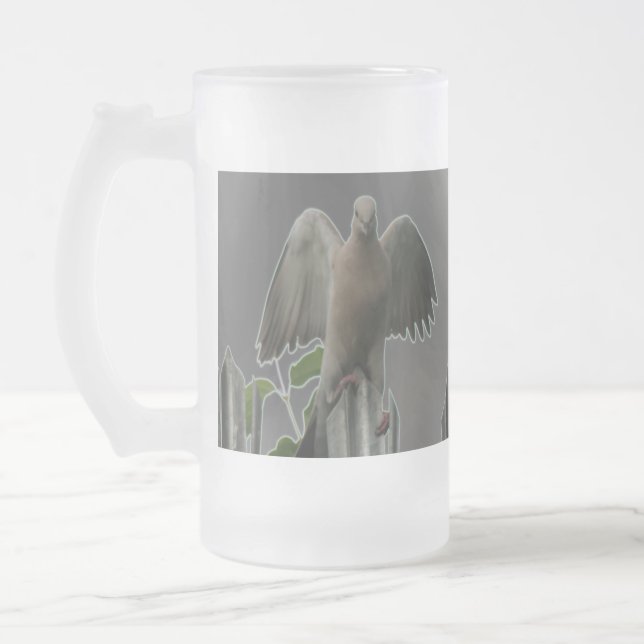 Fallen Angel Dove Frosted Glass Mug (Left)