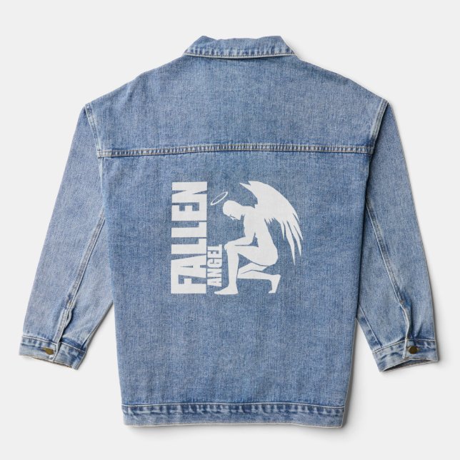 Fallen Angel Fallen Angel Sky Hell Angel Wings  Denim Jacket (Back)