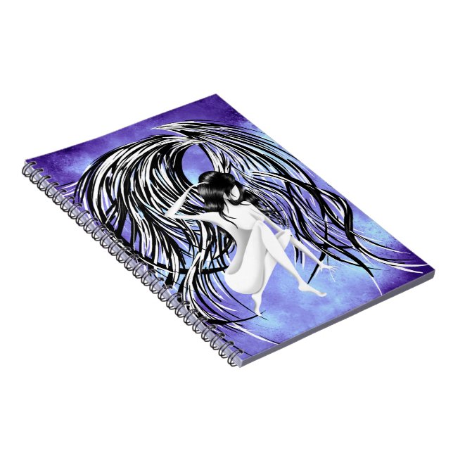 Fallen Angel grey & blue Notebook (Right Side)