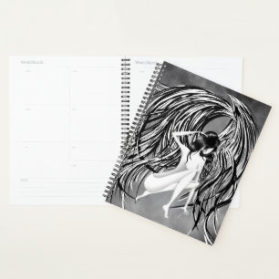 Fallen Angel Grey Monochrome  Planner