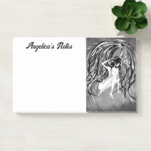 Fallen Angel Grey Monochrome Post-it Notes