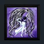 Fallen Angel Midnight  Gift Box<br><div class="desc">Artwork Name: Fallen Angel 
Colour: Midnight 

Beautiful Fallen Angel Keepsake Jewellery Box 
Stunning artwork featuring a fallen angel with a colourful filter,   perfect for a girlfriend,  a daughter,  your wife,  or anyone! especially if they love Angels.  check out my shop for more colours and designs.</div>
