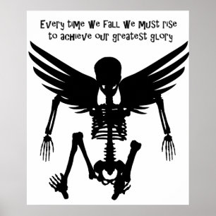 Fallen Angel Skeleton Quotes Wise Words Art Poster