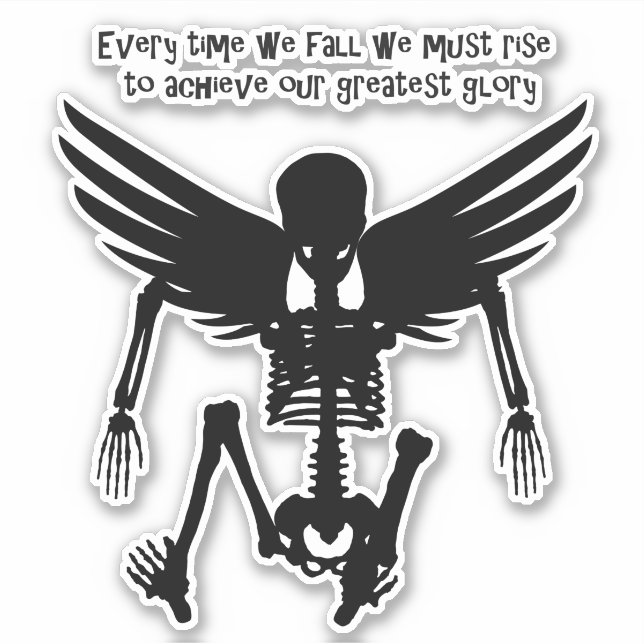Fallen Angel Skeleton silhouette Quotes Wisdom Art (Front)