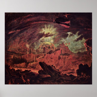 Fallen angels in Hell by John Martin Poster