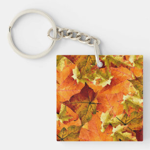 Fallen Autumn Leaves Key Ring