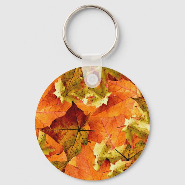 Fallen Autumn Leaves Key Ring (Front)