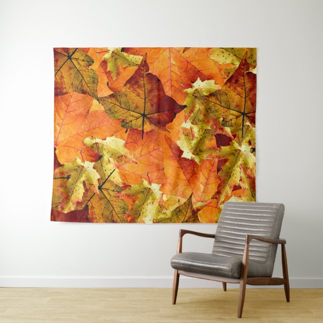 Fallen Autumn Leaves Tapestry (In Situ (Horizontal))