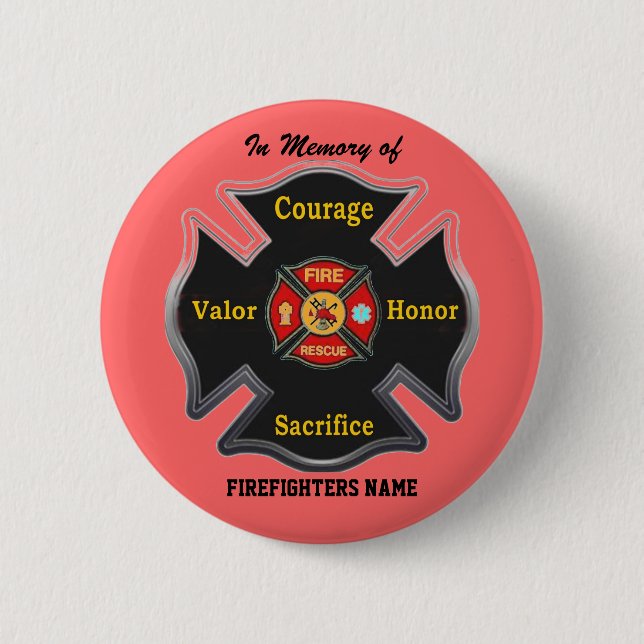 FALLEN BUT NOT FORGOTTEN 6 CM ROUND BADGE (Front)