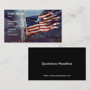 Fallen But Not Forgotten Smoke and Torn Flag Business Card