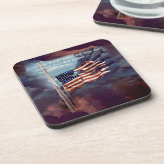 Fallen But Not Forgotten Smoke and Torn Flag Coaster