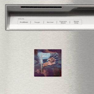 Fallen But Not Forgotten Smoke and Torn Flag Magnet