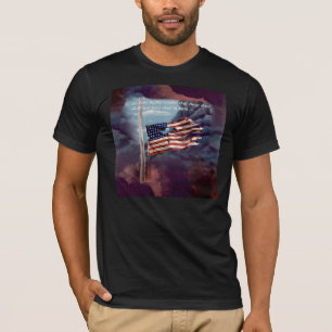 Fallen But Not Forgotten Smoke and Torn Flag T-Shirt