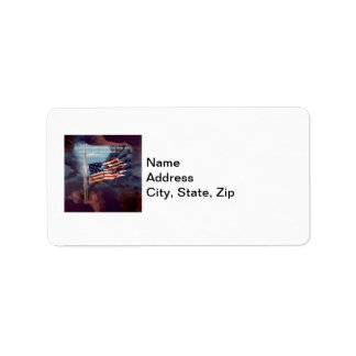Fallen But Not Forgotten Smoke Torn Flag Address Label