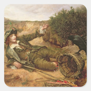 Fallen by the Wayside, 1886 (oil on canvas) Square Sticker