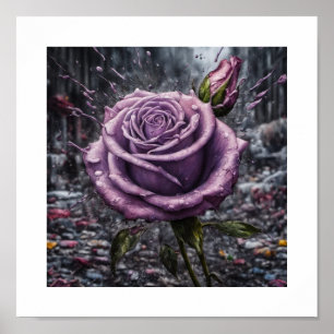 Fallen Lavender Rose Poster