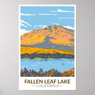 Fallen Leaf Lake California in Fall Vintage Poster