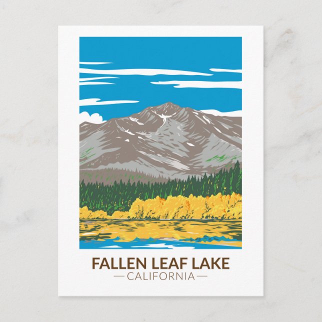 Fallen Leaf Lake California Vintage Postcard (Front)