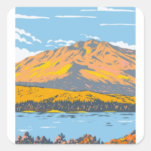 Fallen Leaf Lake During Fall in El Dorado County Square Sticker