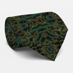 Fallen Leafy Repeating Pattern With Fall Colors Tie