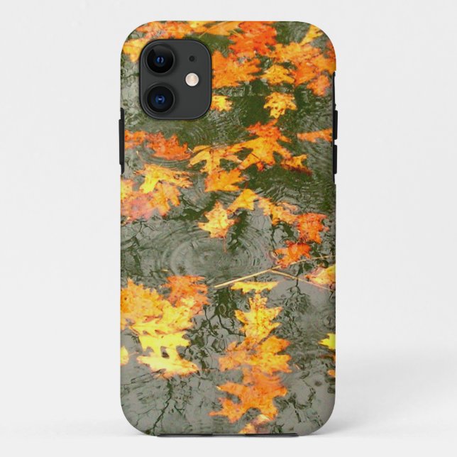 fallen leaves in rain Case-Mate iPhone case (Back)