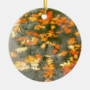 fallen leaves in rain ceramic tree decoration