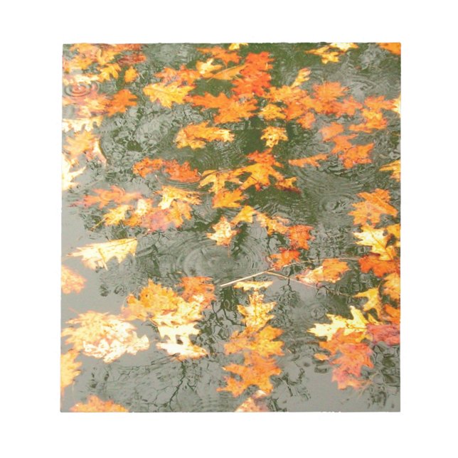 fallen leaves in rain notepad (Front)