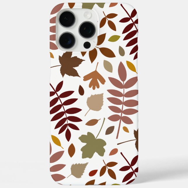 Fallen Leaves Lg Pattern Fall Colours on White Case-Mate iPhone Case (Back)