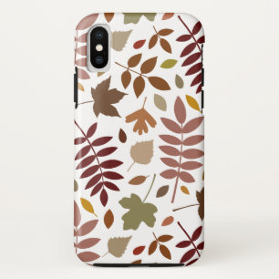 Fallen Leaves Lg Pattern Fall Colours on White iPhone XS Case