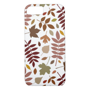 Fallen Leaves Lg Pattern Fall Colours on White iPhone 8/7 Case