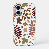 Fallen Leaves Lg Pattern Fall Colours on White