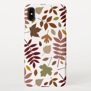 Fallen Leaves Lg Pattern Fall Colours on White iPhone XS Max Case