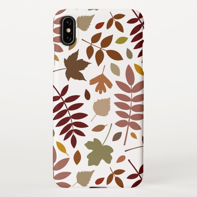 Fallen Leaves Lg Pattern Fall Colours on White iPhone Case (Back)