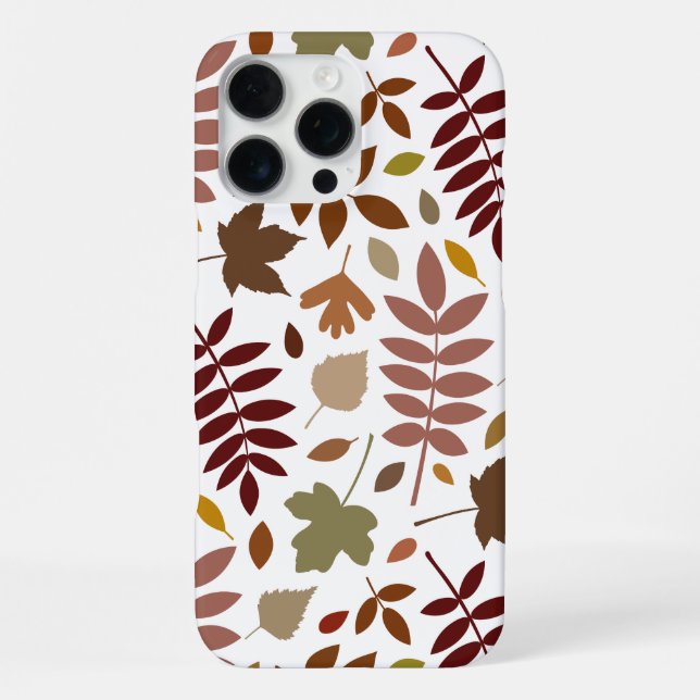 Fallen Leaves Lg Pattern Fall Colours on White iPhone Case (Back)