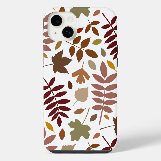 Fallen Leaves Lg Pattern Fall Colours on White iPhone Case (Back)