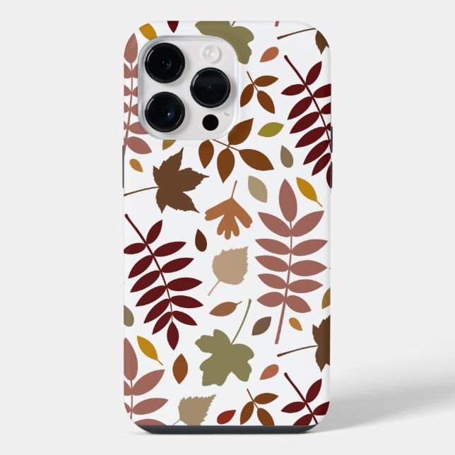 Fallen Leaves Lg Pattern Fall Colours on White iPhone Case (Back)