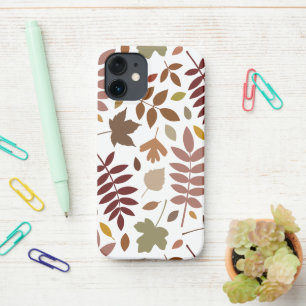Fallen Leaves Lg Pattern Fall Colours on White iPhone 12 Mini Case