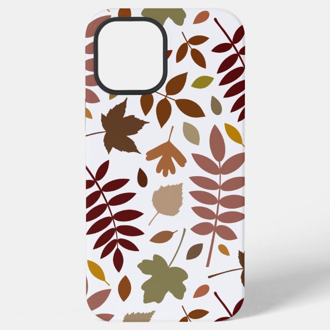 Fallen Leaves Lg Pattern Fall Colours on White iPhone Case (Back)