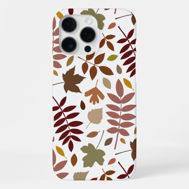 Fallen Leaves Lg Pattern Fall Colours on White iPhone Case (Back)