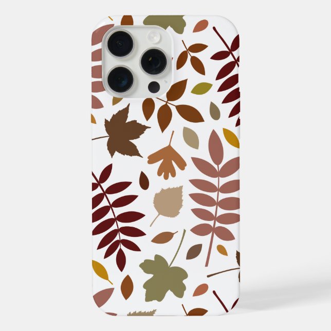 Fallen Leaves Lg Pattern Fall Colours on White iPhone Case (Back)