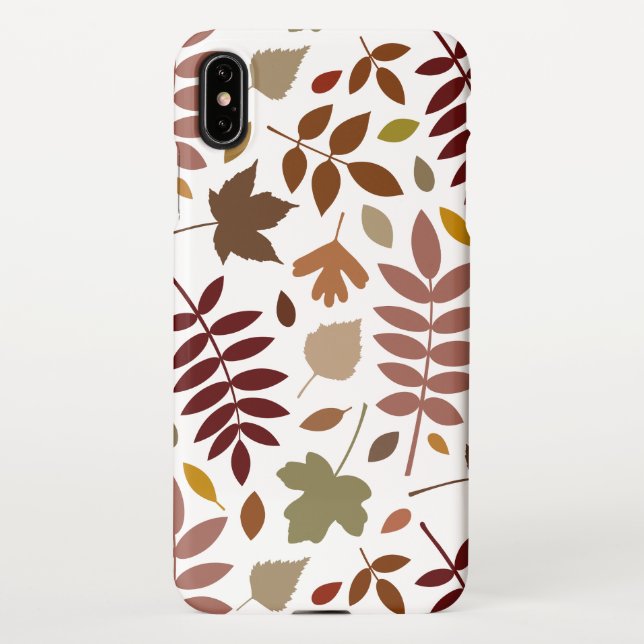 Fallen Leaves Lg Pattern Fall Colours on White iPhone Case (Back)