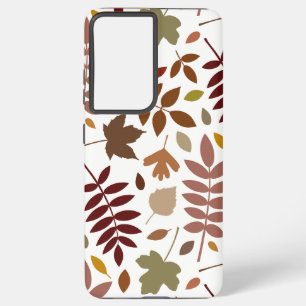 Fallen Leaves Lg Pattern Fall Colours on White Samsung Galaxy Case
